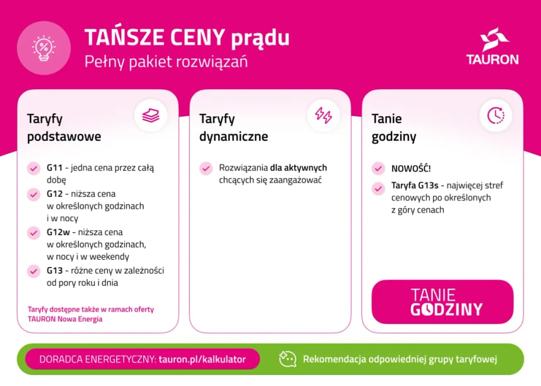 Kalkulator opłat energii elektrycznej Tauron dla taryfy G11