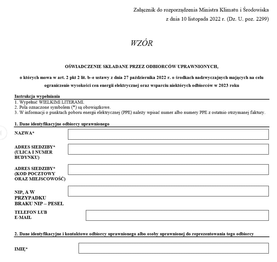 Jakie są rodzaje oświadczeń o prąd i jak je wypełnić? Informacje